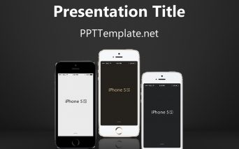 iPhoneアプリの企画や勉強会に使えそうなパワポテンプレート　<Free iPhone PPT Template>