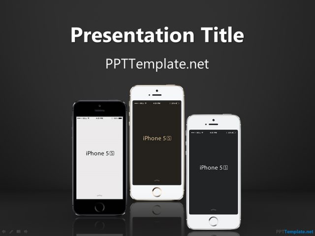 iPhoneアプリの企画や勉強会に使えそうなパワポテンプレート　<Free iPhone PPT Template>