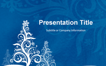 雪のクリスマスツリーをモチーフにしたおしゃれなパワーポイントテンプレート　Free Free Christmas Tree PowerPoint Template