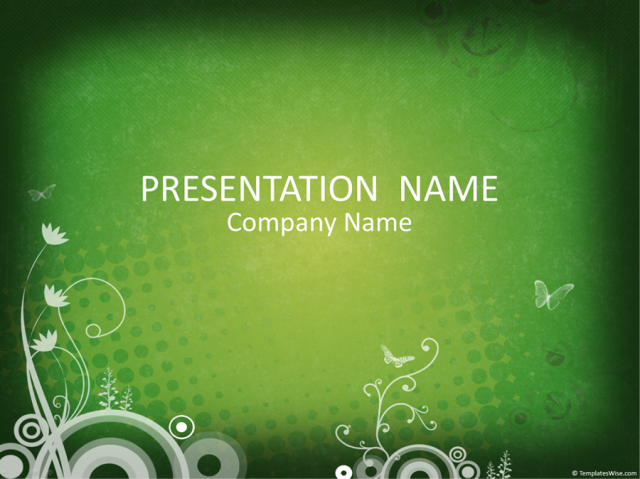 蝶と植物をモチーフにしたパワポテンプレート Butterfly Garden PowerPoint Template