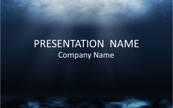 深海をイメージした背景を使ったパワポテンプレート　Underwater PowerPoint Templates