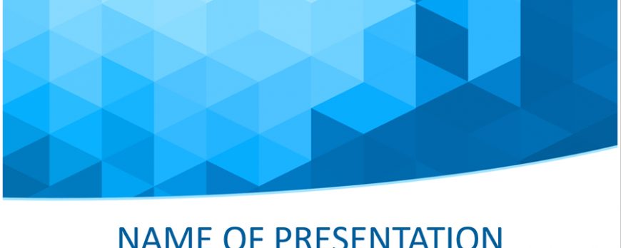 キューブの幾何学模様がかっこいい無料パワポテンプレート Blue 3d Geometric Powerpoint Template おしゃれ パワーポイント無料テンプレート