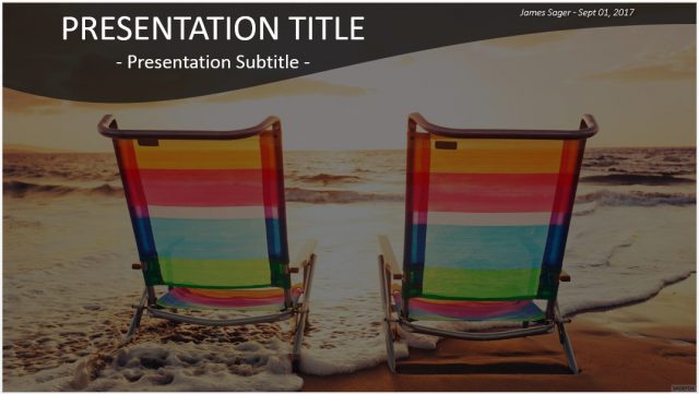 夏をイメージするおしゃれな無料パワポテンプレート Summer Beach PowerPoint