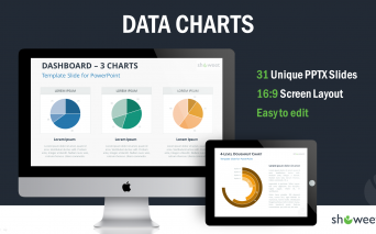 かっこいいグラフを集めたパワポテンプレート　Data Charts Templates