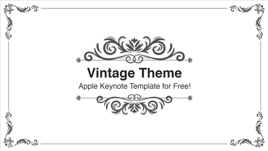 フレームデザインのおしゃれなキーノートテンプレート Vintage Keynote Template おしゃれパワーポイント無料テンプレート