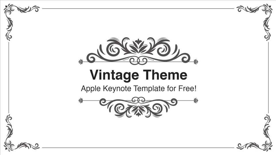 フレームデザインのおしゃれなキーノートテンプレート Vintage Keynote Template おしゃれパワーポイント無料テンプレート