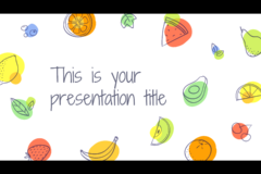 手書き感あるフルーツのイラストのパワポテンプレート Aumerle Presentation Template おしゃれ パワーポイント無料テンプレートおしゃれパワーポイント無料テンプレート